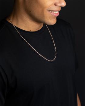 Preview: 3mm figaro halskette in edelstahl mit einer bronze überzogen - Primo Bronze